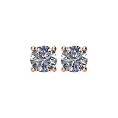 14K Rose 1 CTW Natural Diamond Stud Earrings
