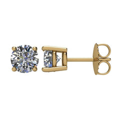 14K Yellow Gold 1 1/2 CTW Natural White Diamond Earrings