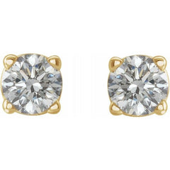 14K Yellow 1 1/2 CTW Natural Diamond Stud Earrings