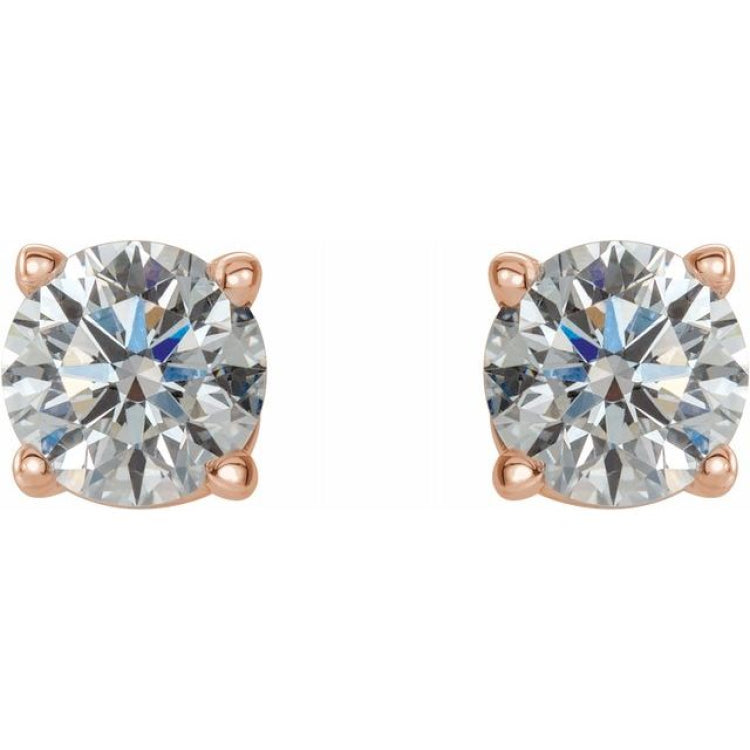 14K Rose 1 1/2 CTW Natural Diamond Stud Earrings