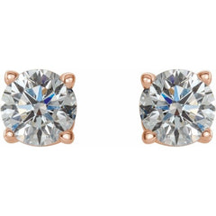 14K Rose 1 1/2 CTW Natural Diamond Stud Earrings