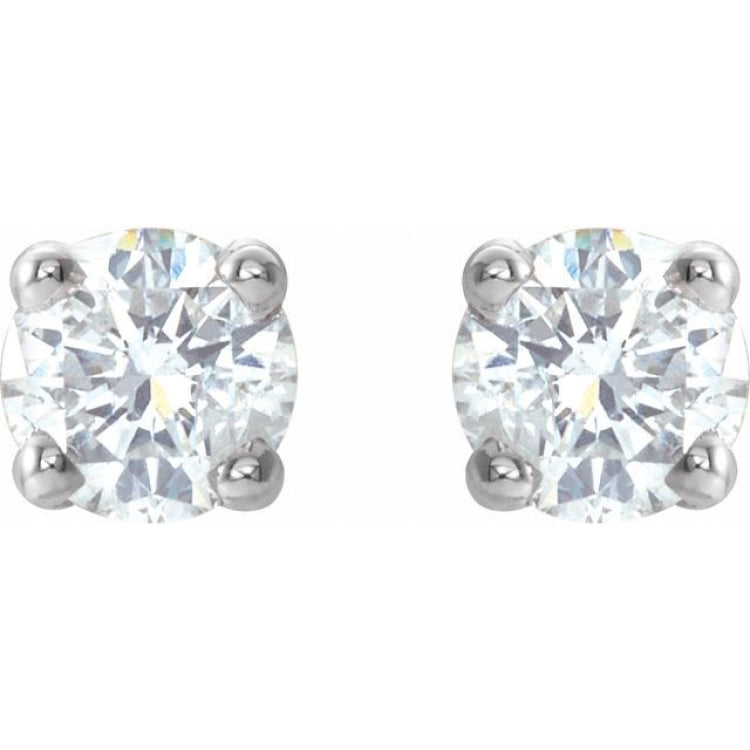 14K White 1/5 CTW Natural Diamond Stud Earrings