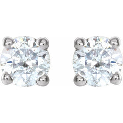 14K White 1/4 CTW Natural Diamond Stud Earrings