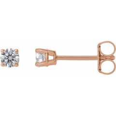 14K Rose 1/4 CTW Natural Diamond Stud Earrings