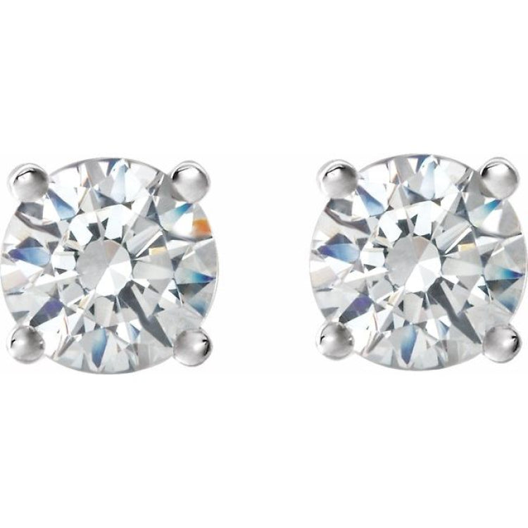 14K White 1/2 CTW Natural Diamond Cocktail-Style Earrings