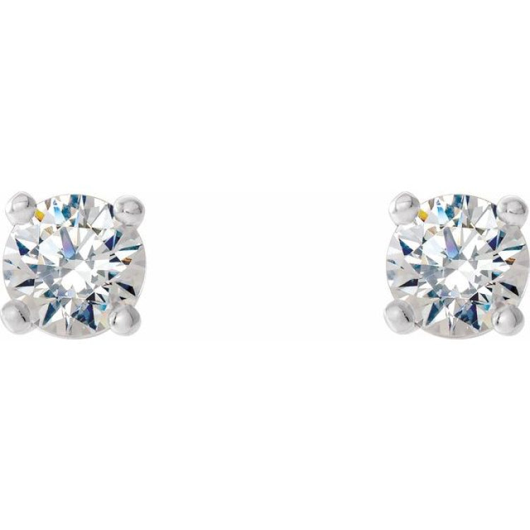 14K White 1/4 CTW Natural Diamond Cocktail-Style Earrings