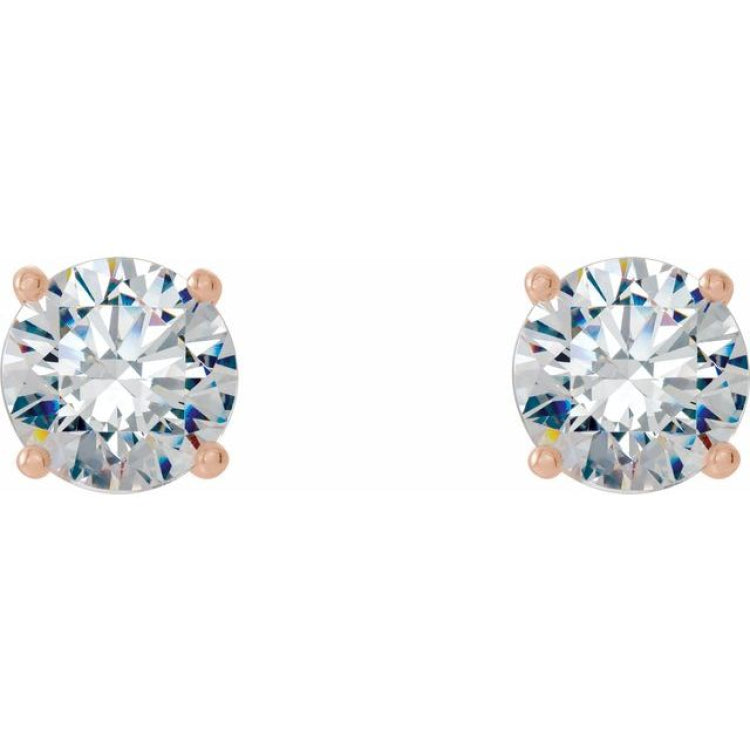 14K Rose Gold 1 CTW Natural Diamond Cocktail-Style Earrings