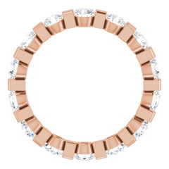 14K Rose 1 1/2 CTW Natural Diamond Eternity Band Size 5