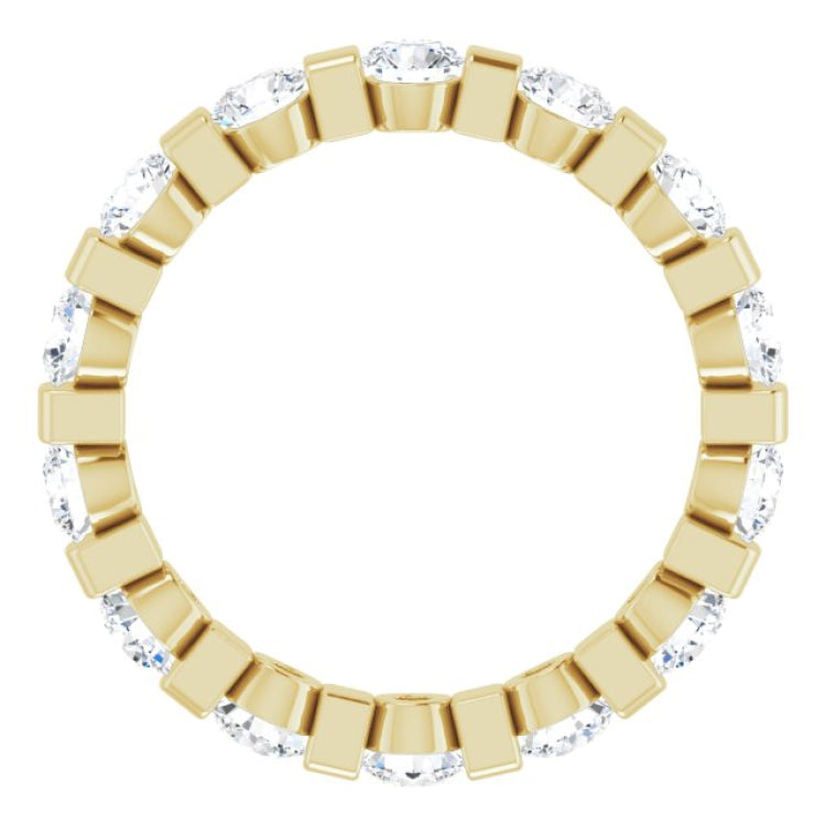 14K Yellow 1 1/2 CTW Natural Diamond Eternity Band Size 5