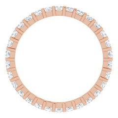 14K Rose 3/4 CTW Natural Diamond Eternity Band Size 5