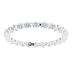 14K White 1/2 CTW Natural Diamond Eternity Band Size 5
