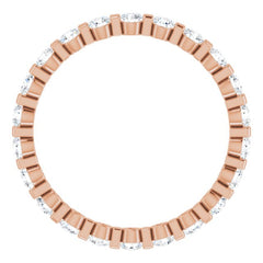 14K Rose 5/8 CTW Natural Diamond Eternity Band Size 5