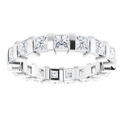 14K White 2 3/8 CTW Natural Diamond Eternity Band Size 5