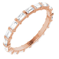 14K Rose 3/8 CTW Natural Diamond Eternity Band Size 5