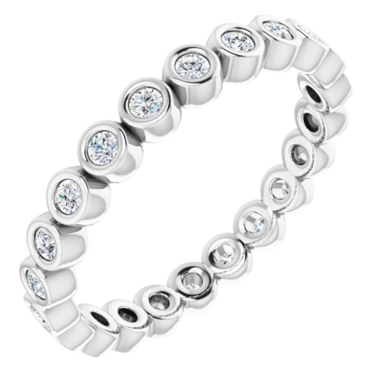 14K White 1/3 CTW Natural Diamond Eternity Band Size 5