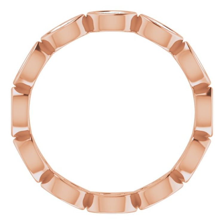 14K Rose 1/2 CTW Natural Diamond Eternity Band Size 5