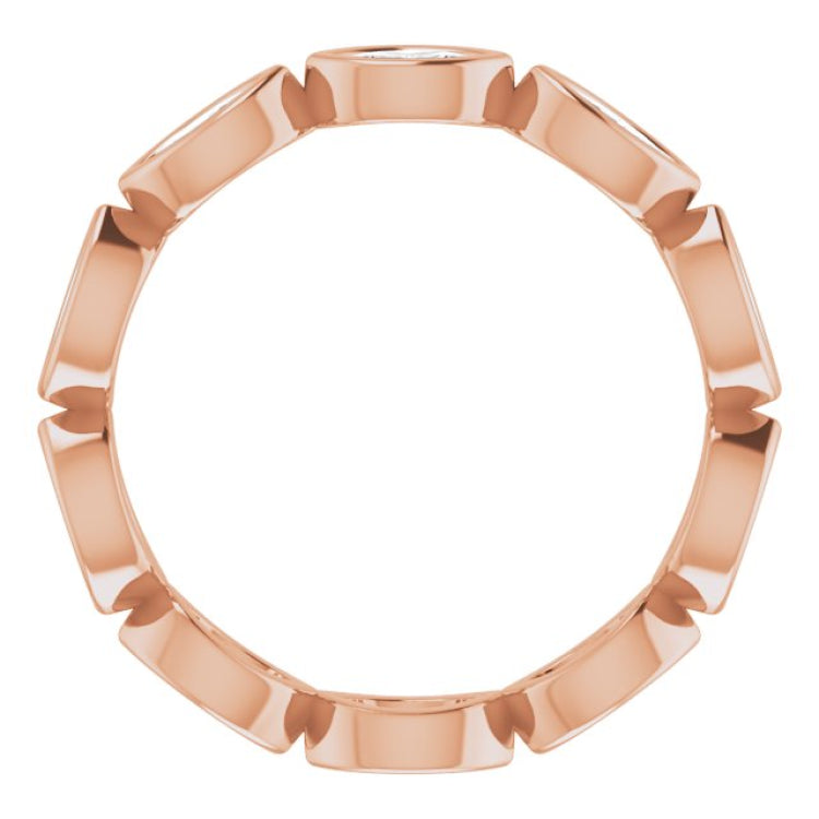 14K Rose 5/8 CTW Natural Diamond Eternity Band Size 5