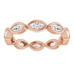 14K Rose 5/8 CTW Natural Diamond Eternity Band Size 5