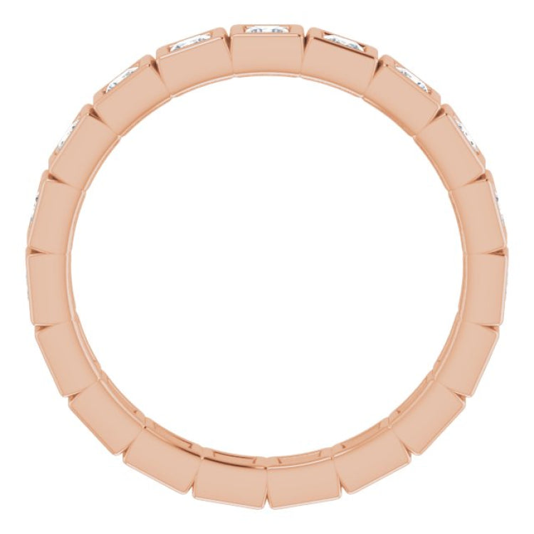 14K Rose 5/8 CTW Natural Diamond Eternity Band Size 5