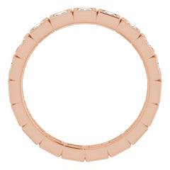 14K Rose 5/8 CTW Natural Diamond Eternity Band Size 5