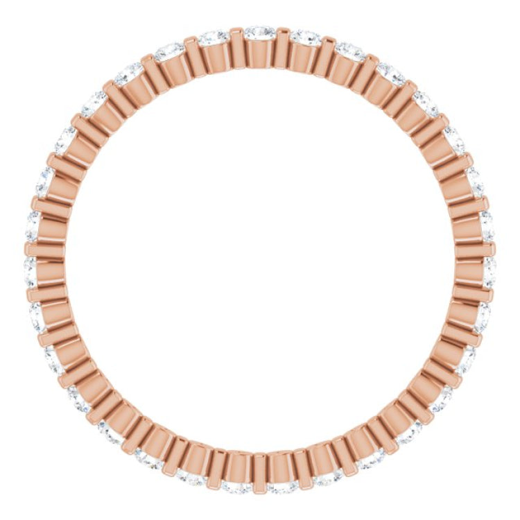 14K Rose 1/2 CTW Natural Diamond Eternity Band Size 5