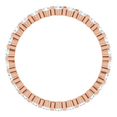 14K Rose 1/2 CTW Natural Diamond Eternity Band Size 5