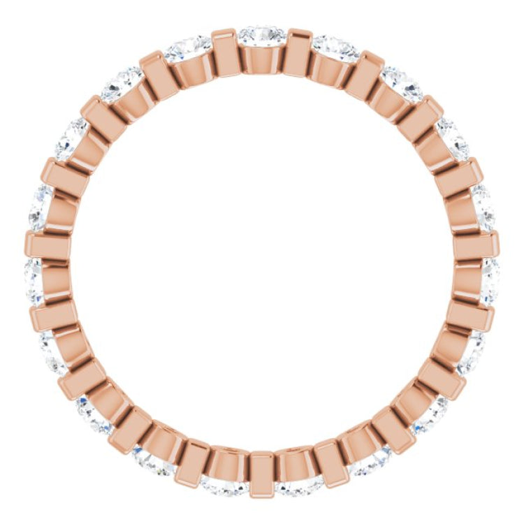 14K Rose 9/10 CTW Natural Diamond Eternity Band Size 5