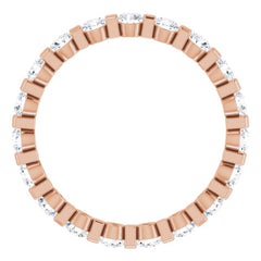 14K Rose 9/10 CTW Natural Diamond Eternity Band Size 5