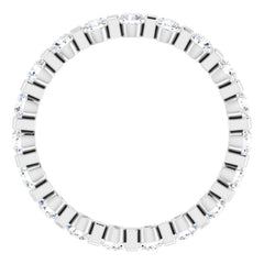 14K White 9/10 CTW Natural Diamond Eternity Band Size 5