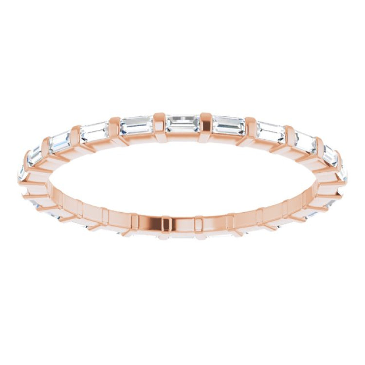 14K Rose 1/3 CTW Natural Diamond Eternity Band Size 5