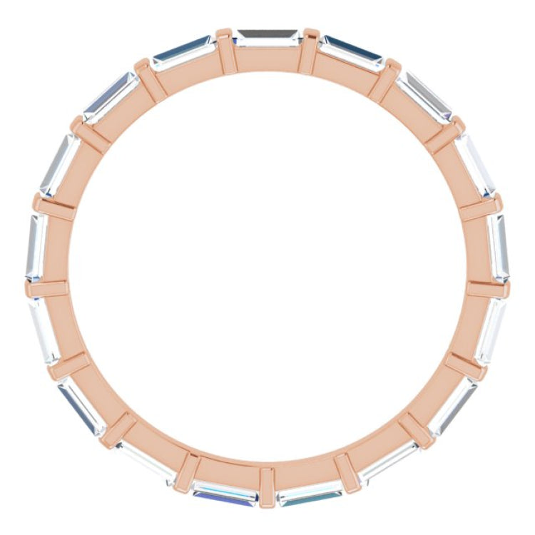 14K Rose 5/8 CTW Natural Diamond Eternity Band Size 5