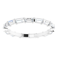 14K White 5/8 CTW Natural Diamond Eternity Band Size 5