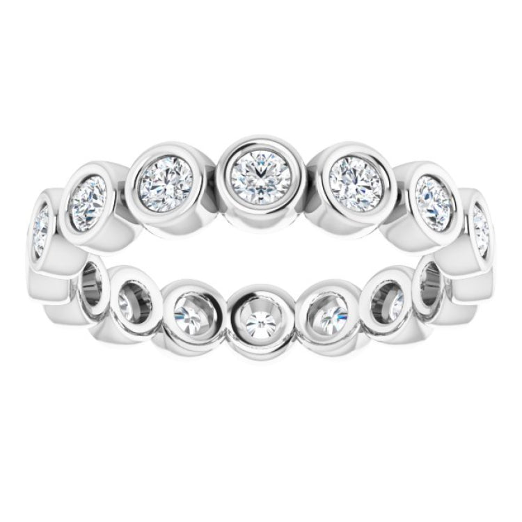 14K White 3/4 CTW Natural Diamond Eternity Band Size 5
