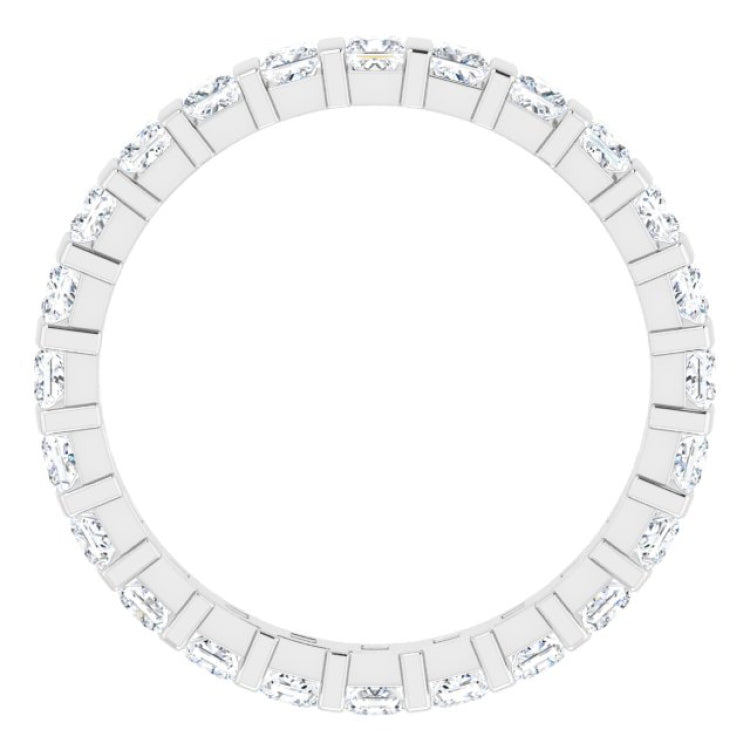 14K White 1 1/8 CTW Natural Diamond Eternity Band Size 5