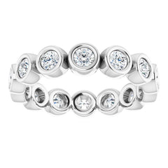 14K White 7/8 CTW Natural Diamond Eternity Band Size 5