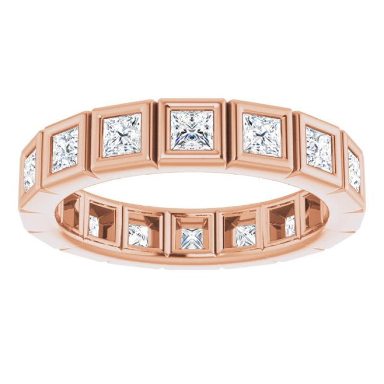 14K Rose 1 1/8 CTW Natural Diamond Eternity Band Size 5