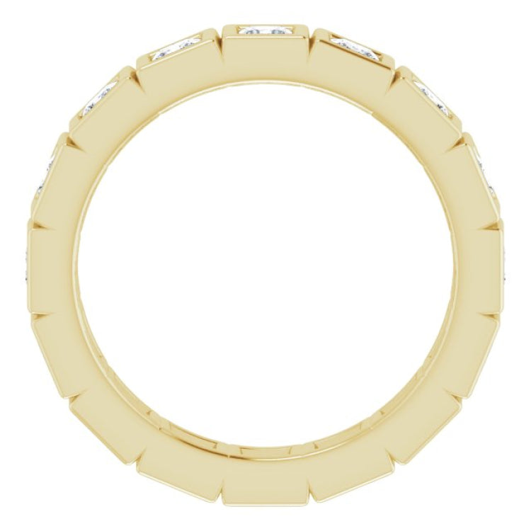 14K Yellow 1 1/8 CTW Natural Diamond Eternity Band Size 5