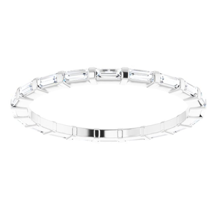 14K White 3/8 CTW Natural Diamond Eternity Band Size 5