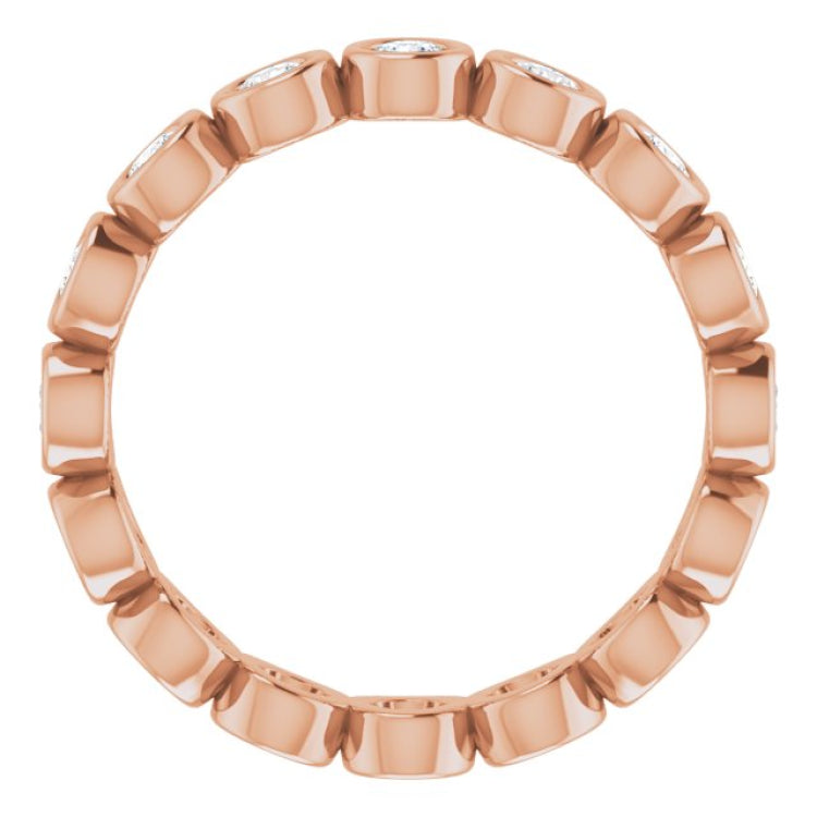 14K Rose 3/4 CTW Natural Diamond Eternity Band Size 5