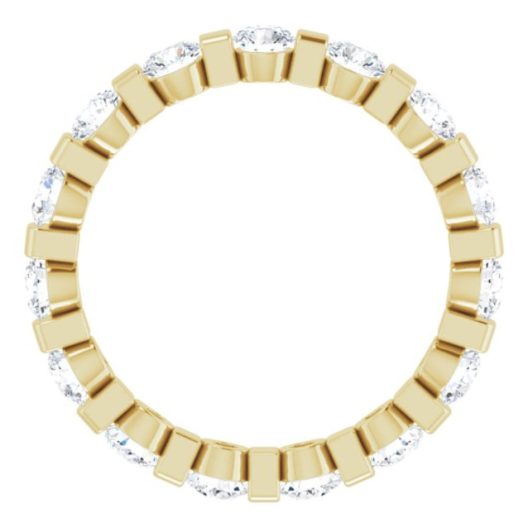 14K Yellow 1 1/2 CTW Natural Diamond Eternity Band Size 6