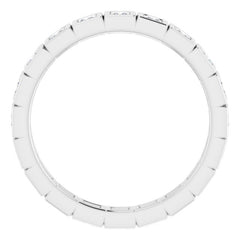 14K White 5/8 CTW Natural Diamond Eternity Band Size 6