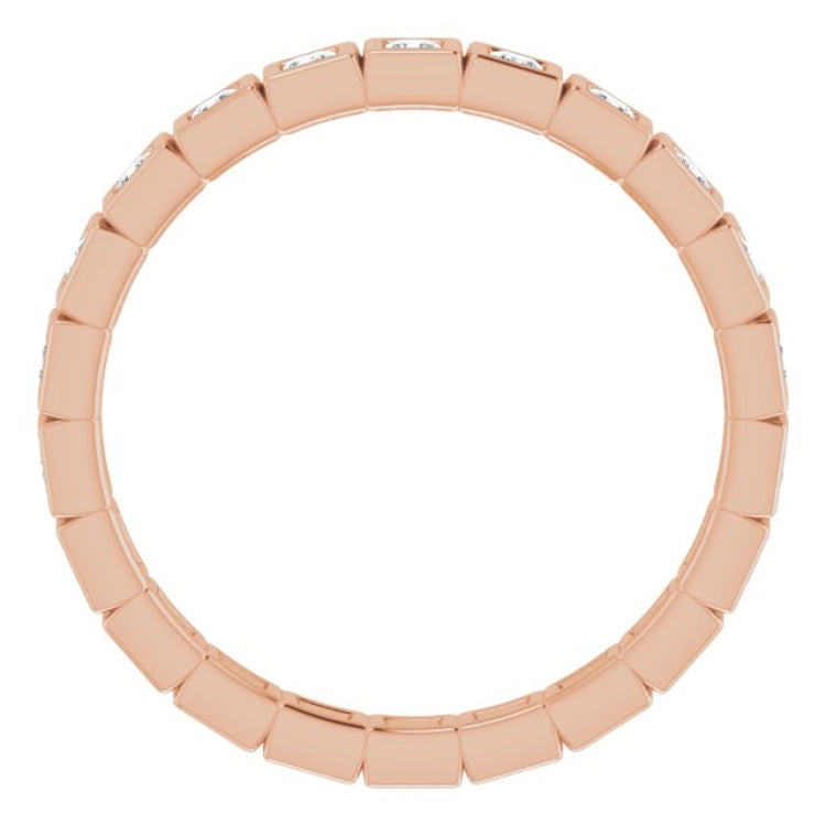 14K Rose 1/2 CTW Natural Diamond Eternity Band Size 6