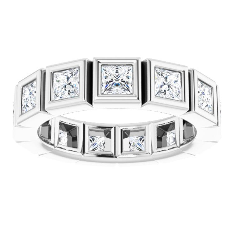 14K White 2 CTW Natural Diamond Eternity Band Size 6