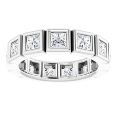 14K White 2 CTW Natural Diamond Eternity Band Size 6