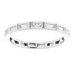 14K White 1/3 CTW Natural Diamond Eternity Band Size 6