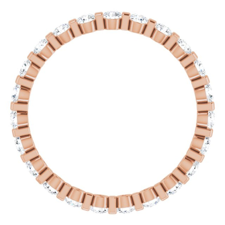 14K Rose 3/4 CTW Natural Diamond Eternity Band Size 6