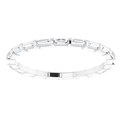 14K White 3/8 CTW Natural Diamond Eternity Band Size 6