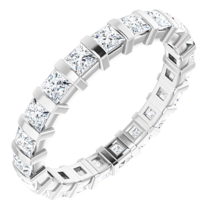 14K White 1 1/2 CTW Natural Diamond Eternity Band Size 6