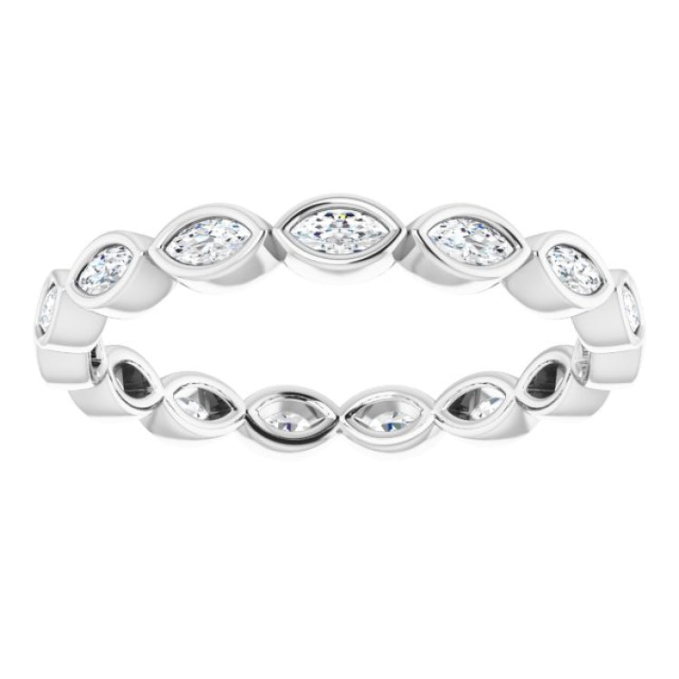 14K White 1/2 CTW Natural Diamond Eternity Band Size 6