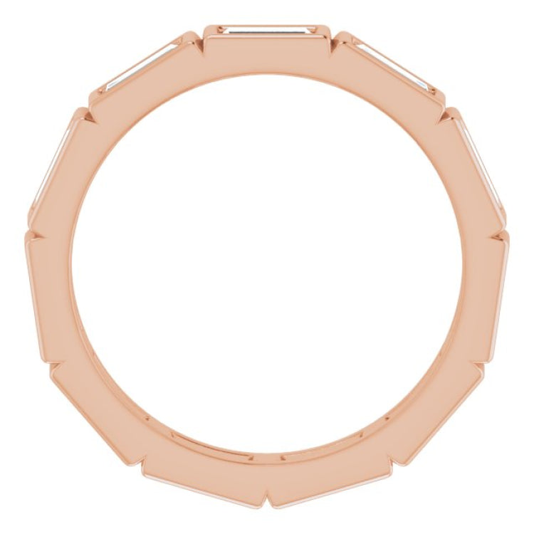 14K Rose 1 CTW Natural Diamond Eternity Band Size 6